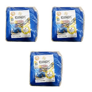 Emek Çadır Kumaşı Branda Tente Uv Güneşlik Gölgelik Koruma Yağmur Su Geçirmez - 5x7 Metre - 3 Paket
