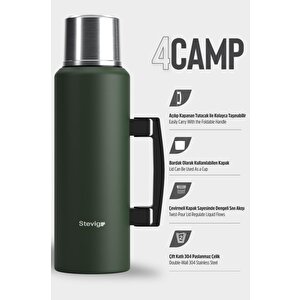4 Camp Klasik Vakumlu Kulplu Çelik Termos 1.5 Lt. Green St-206