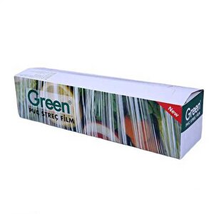 Green Pvc Streç Film Folyo - Gıdaya Uygun - 9 Mikron - 30 X 300 Metre - 3 Paket