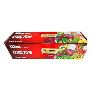 İlka Şeffaf Mutfak Rulo Streç Film Folyo - 45 Cm. X 500 Metre - Gıdaya Uygun - 1 Paket