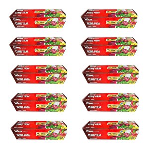 İlka Şeffaf Mutfak Rulo Streç Film Folyo - 45 Cm. X 500 Metre - Gıdaya Uygun - 10 Paket