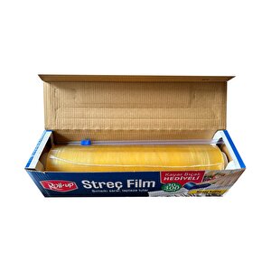 Roll-up Şeffaf Mutfak Rulo Streç Film Folyo - 30 Cm. X 300 Metre - Gıdaya Uygun - 3 Paket