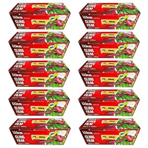 İlka Şeffaf Mutfak Rulo Streç Film Folyo - 30 Cm. X 500 Metre - Gıdaya Uygun - 10 Paket