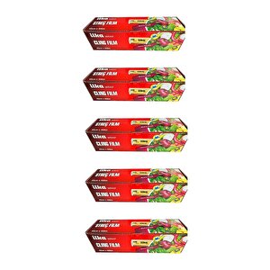 İlka Şeffaf Mutfak Rulo Streç Film Folyo - 45 Cm. X 500 Metre - Gıdaya Uygun - 5 Paket