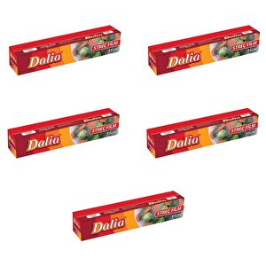 Dalia Şeffaf Mutfak Rulo Streç Film Folyo - 45 Cm. X 100 Metre - 8 Mikron - Gıdaya Uygun - 5 Paket