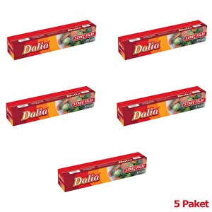 Dalia Şeffaf Mutfak Rulo Streç Film Folyo - 45 Cm. X 100 Metre - 8 Mikron - Gıdaya Uygun - 5 Paket