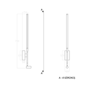Led Aplik Gatto 70 Cm
