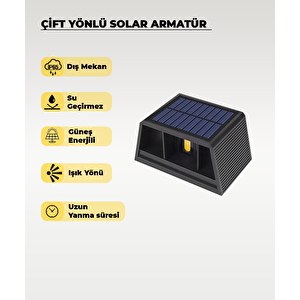 Çift Yönlü Ayarlanabilir Solar Aplik 3200k Sarı Işık