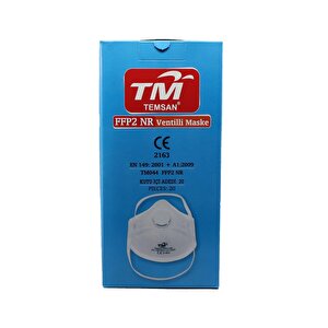 Tm Temsan Beyaz Ventilli Ffp2 Nr Toz İş Güvenlik Sanayi Boya Konik Maske - 20 Adetlik 10 Paket