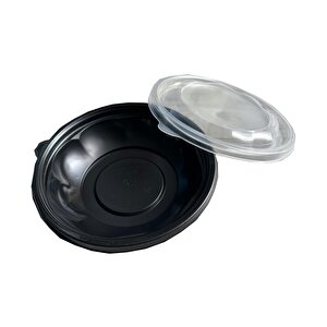 Şeffaf Kapaklı Sıcak Soğuk Isıya Dayanıklı Yemek Salata Kabı 500 Gr. - Yuvarlak - 18 Cm. - 10 Adet