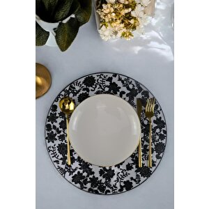 Acar 6’lı Amerikan Servisi Supla Yuvarlak Siyah 38 Cm – Acr-345 C320.033