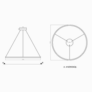 Slim Ring Deco Sarkıt Lamba Ø100cm 58 Watt