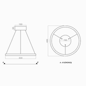 Slim Ring Deco Sarkıt Lamba Ø40cm 23 Watt