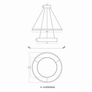 Drumring Sarkıt Lamba Ø40-60 Cm 66 Watt