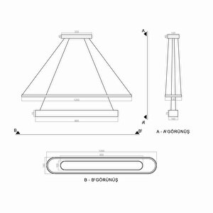 Solid Sarkıt Led Avize 120*18cm 99 Watt