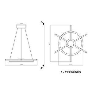 Sailor's Sarkıt Led Avize Ø60cm  61 Watt
