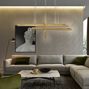 Sideward Yatay Sarkıt Led Avize 80x28-70x20-50x25 Cm 99watt