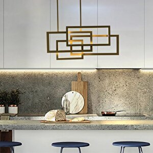 Oasis Sarkıt Led Avize 81*38cm Dimmer Ve Kumandalı  120 Watt Gold 3000k