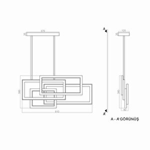 Oasis Sarkıt Led Avize 81*38cm Dimmer Ve Kumandalı  120 Watt Gold 3000k