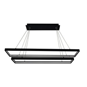Led Avize Sarkıt Keskin Köşe Aurora 110*25cm 76 Watt Siyah