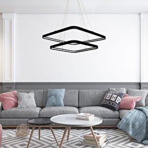 Struve Oval Köşe Sarkıt Lamba 60*45 Cm 76 Watt Siyah