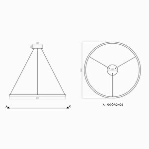 Slim Ring Deco Sarkıt Lamba Ø80cm 45 Watt