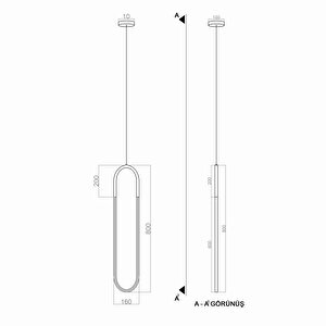 Freya Sarkıt Led Avize 80*16cm 41 Watt
