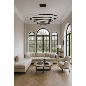 Yüksek Tavan Led Avize Sarkıt Everest 220*100cm Dimmer Ve Kumandalı