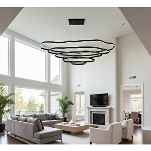 Yüksek Tavan Led Avize Sarkıt Everest 220*100cm Dimmer Ve Kumandalı