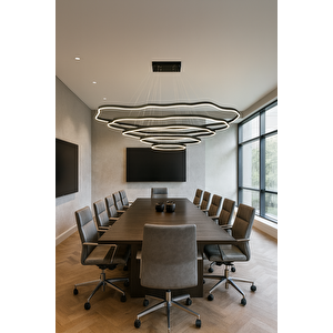 Yüksek Tavan Led Avize Sarkıt Everest 220*100cm Dimmer Ve Kumandalı