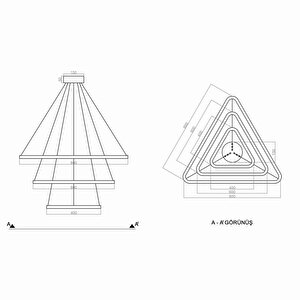 Theory Sarkıt Lamba Ø80-60-40 Cm 97 Watt