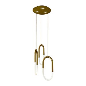Locked Sarkıt Led Avize 3x(40*20cm) Dimmer Ve Kumandalı - 30 Watt - Gold 3000k