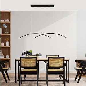Double Bow Sarkıt Led Avize 120 Cm  34 Watt Siyah 3000k
