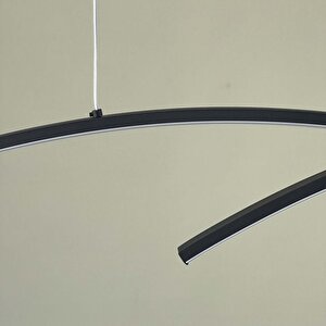 Double Bow Sarkıt Led Avize 120 Cm  34 Watt Siyah 3000k
