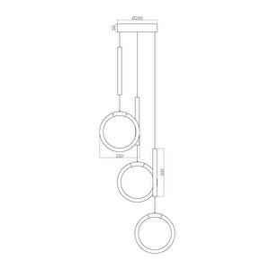 Pungent Sarkıt Led Avize 25 Cm 34 Watt - Dimmer Kumandalı