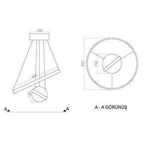 Satürn Sarkıt Led Avize Ø40cm 30 Watt