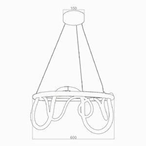 Candelbra Sarkıt Led Avize Ø60cm Dimmer Ve Kumandalı 49watt 3000k
