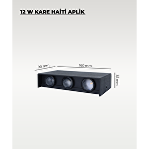 Çift Yönlü Led Aplik Siyah Kasa 3200k Sarı Işık