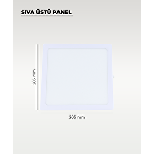 18w Sıva Üstü Kare Led Panel Beyaz Işık