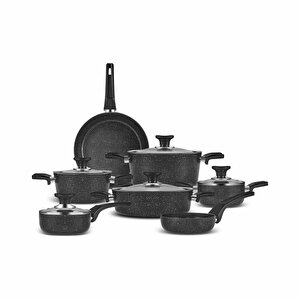 Biogranit Blacksilver 12 Parça Tencere Seti V2
