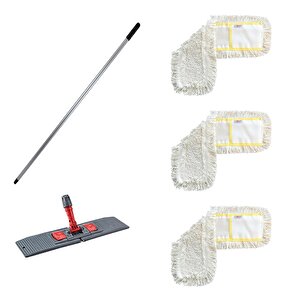 Cod-ex Tablet Palet Nemli Yedek Mop Takımı - 40 Cm. Nemli Mop + Katlanır Aparat + Metal Vidalı Sap