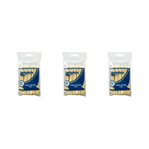 Ahşap Yassı Tutamaklı Saplı Çöp Şiş - Boy : 12 Cm. - 50 Adetlik 3 Paket