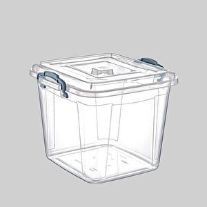 Polytime Şeffaf Kilitli Mutfak Eşya Gıda Saklama Düzenleme Kabı Kutusu - Kare - 6 Litre