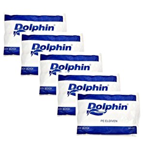 Dolphin Pe İş Temizlik Tek Kullanımlık Şeffaf Poşet Market Eldiven / Büyük Boy / 100 Adetlik 5 Paket