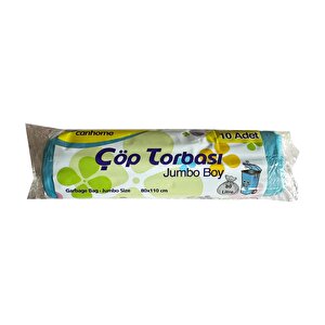 Canhome Jumbo Boy - Mavi -  210 Gr. - 80x110 Cm. - 80 Litre Çöp Torbası Poşeti - 10 Adetlik 3 Rulo