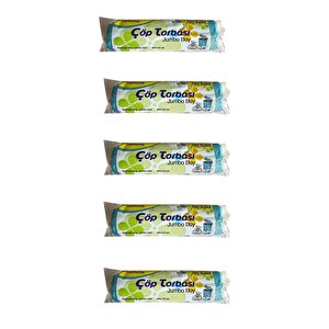 Canhome Jumbo Boy - Mavi -  210 Gr. - 80x110 Cm. - 80 Litre Çöp Torbası Poşeti - 10 Adetlik 5 Rulo