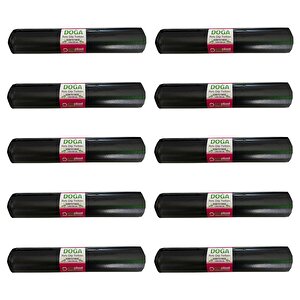 Ecoplast 240 Litre Siyah Hantal Konteyner Çöp Torbası - 120 X 150 Cm. - 700 Gr. - 10 Adetlik 10 Rulo