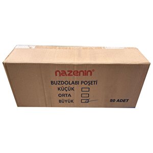 Nazenin Düz Kilitsiz Şeffaf Büyük Boy Buzdolabı Yemek Gıda Poşeti Torbası- 30x45 Cm. -20'li 50 Paket