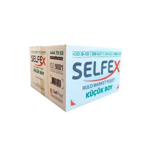 Selfex Rulo Market Poşeti Torbası - Atlet Poşet - Şeffaf - Orta Boy - 20x200 Adet - Koli