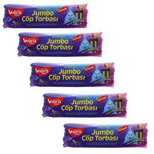 Viora Mavi Özgürlük Kokulu Mavi Çöp Torbası Poşeti / 72 X 95 Cm. - 7 Adetlik 5 Rulo
